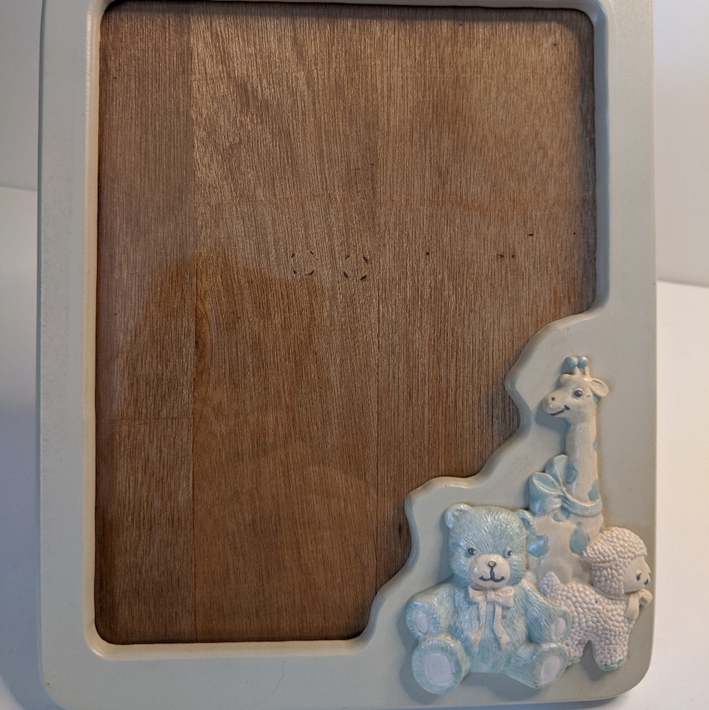 Vintage House Of Lloyd Baby Picture Frame Nursery Lamb Bear & Giraffe 8×10"
